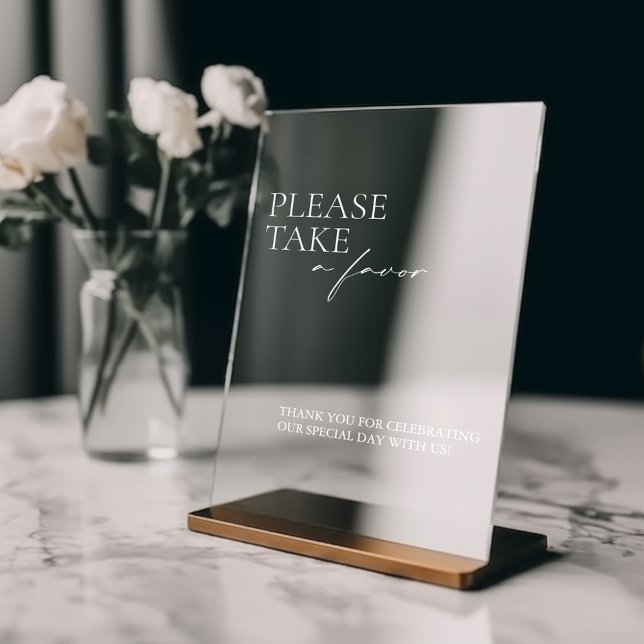 Modern Take a Favour Glass/Mirror Decal Sign (Creator Uploaded)