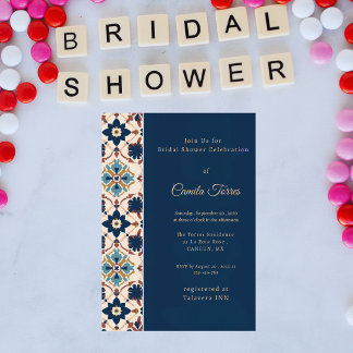 Modern Talavera Heritage Elegant Bridal Shower Invitation