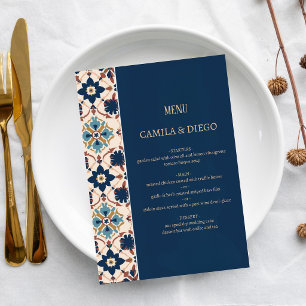 Modern Talavera Heritage Elegant Wedding Menu