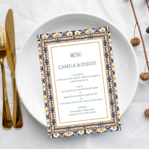Modern Talavera Heritage Elegant Wedding Menu