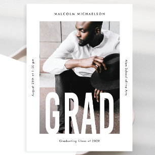 Modern Tall Type One Photo Graduation Announcement