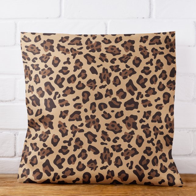 Modern Tan and Brown Leopard Spot Cushion (Modern Tan and Brown Leopard Spot Outdoor Pillow)