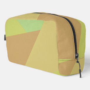 Modern Tan And Green Abstract Dopp Kit
