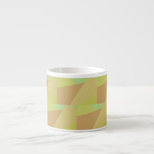Modern Tan And Green Abstract Espresso Cup