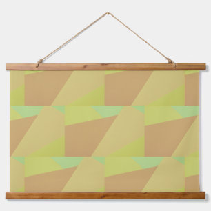 Modern Tan And Green Abstract Hanging Tapestry