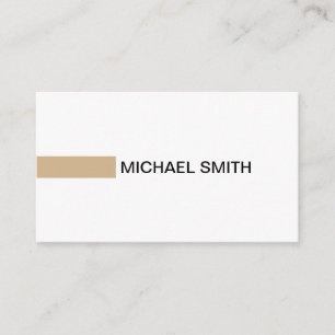 Modern Tan Elegant Professional Plain White Business Card