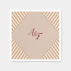Modern Tan - Marsala-wine tone stripes Napkins