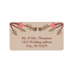 Modern Tan - Marsala-wine tone Wedding Labels