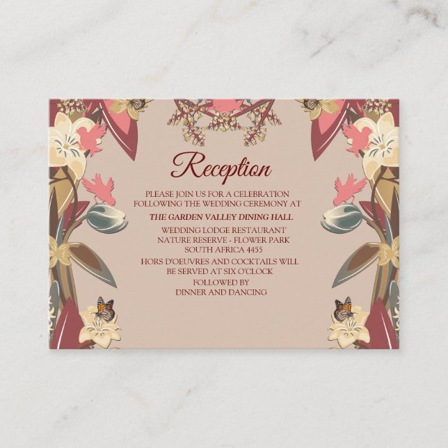Modern Tan - Marsala-wine tones Enclosure Card (Front)