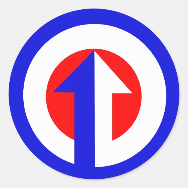 Modern Target & Arrow Classic Round Sticker (Front)