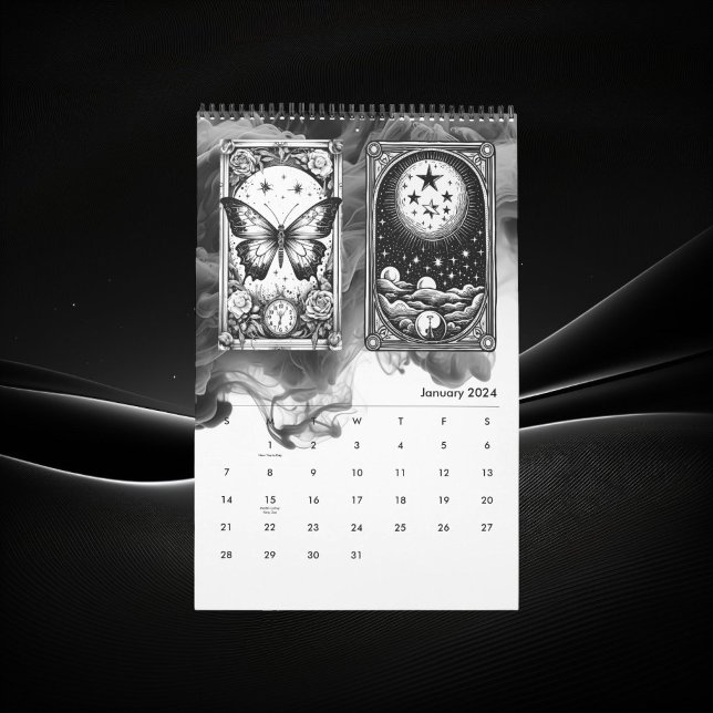 Modern Tarot Card Black & White Designer Calendar (Creator Uploaded)