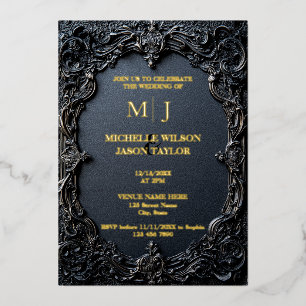 Modern Tarot Gothic Black and Gold Monogram 