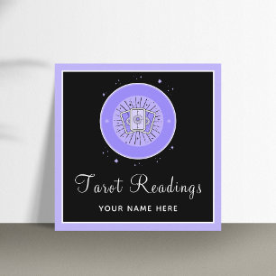 Modern Tarot Reading Fortune Teller Purple & Black Square Business Card