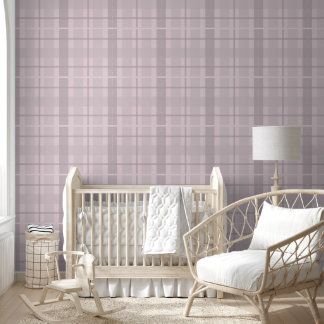 Modern Tartan Pastel Pink Pattern Wallpaper