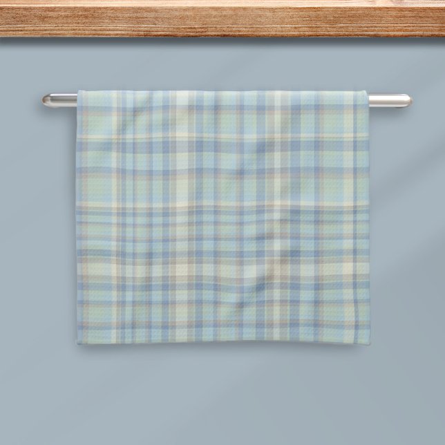 Modern Tartan Plaid Figarations Kitchen Towel (A fun spring tartan kitchen towel inspired by the colors of the original 4 figaro cars)