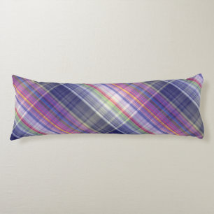Modern Tartan Purple Tan Plaid Pattern. Body Cushion