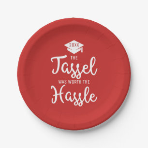 Modern Tassel is Worth the Hassle Graduation Party Paper Plate