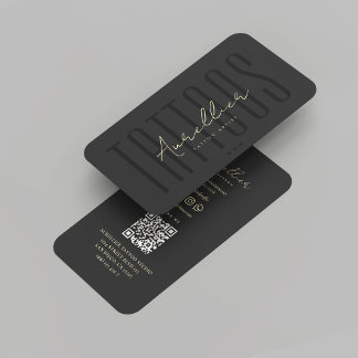 Modern Tattoo Artist Black Tattoos Studio Business Card