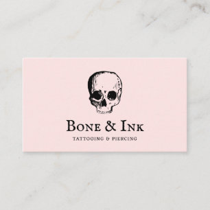 Modern Tattoo Artist Skull QR Code Business Card