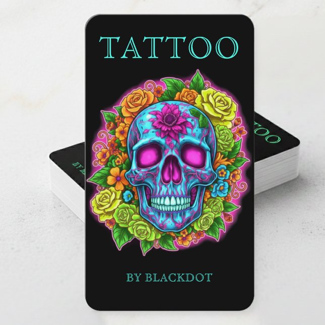 Modern Tattoo Artist Tattoo Shop Tattooists Design Business Card (Creator Uploaded)