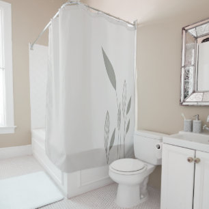 Modern Taupe and Tan Tall Leaves Shower Curtain