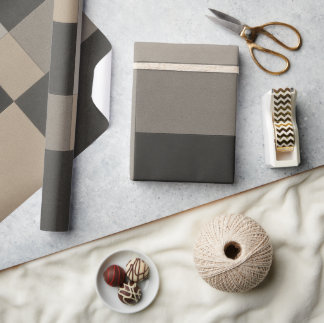 Modern Taupe & Charcoal Geometric Wrapping Paper