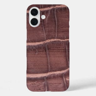  Modern Taupe Croc Leather Texture iPhone 16 Plus Case