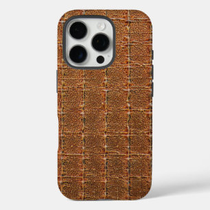 Modern Taupe Croc Leather Texture iPhone 16 Pro Case