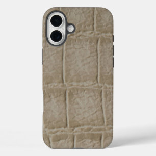  Modern Taupe Croc Leather Texture iPhone 16 Plus Case