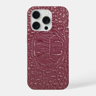  Modern Taupe Croc Leather Texture iPhone 15 Pro Case
