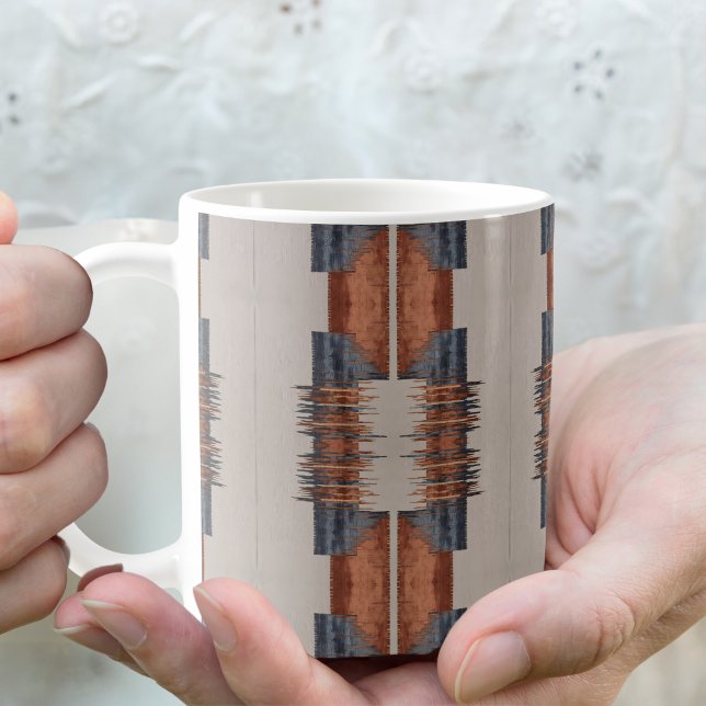 Modern Taupe Denim and Rust  Coffee Mug (Creator Uploaded)