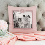 Modern Taupe | Family Photo | Initial  Throw Pillo Cushion<br><div class="desc">Modern Taupe | Family Photo | Initial Pillows make for thoughtful and practical gifts, offering comfort and relaxation to the recipient. Here's a description of pillows as a gift: Give the gift of ultimate comfort and relaxation with these luxurious pillows. Crafted with the finest materials, these pillows are designed to...</div>