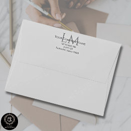 Modern Taupe Gray Address Business Branding  Envelope