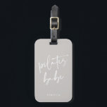 Modern Taupe Grey Calligraphy Workout Gym Pilates Luggage Tag<br><div class="desc">Elegant Taupe Grey Pilates Babe luggage tag for your travels and vacations. Buy one for you or as a Pilates Gift for a Pilates Instructor or Pilates Fan. Modern Pilates accessory with modern handwritten calligraphy script and your name of choice. Colours of all text elements can be changed if you...</div>