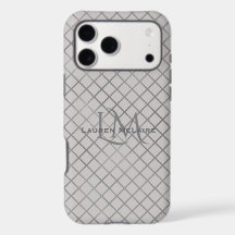 Modern Taupe Grey Diamond Monogram Branding Style