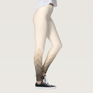 Modern Taupe Ombre Chevrons Leggings