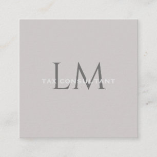 Modern Taupe Square Business Branding Calling Card