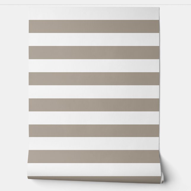 Modern Taupe Stripes  Wallpaper (Unrolling)
