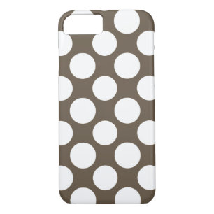 Modern Taupe White Polka Dots Pattern iPhone 8/7 Case