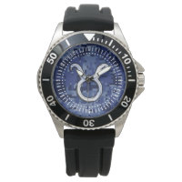 Modern Taurus Zodiac Sign Blue Camouflage Dial