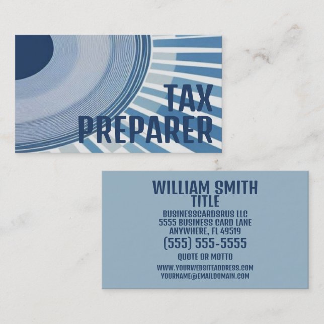 Modern Tax Preparer Business Card (Front/Back)