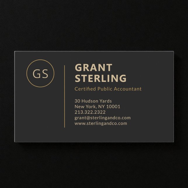 Modern Tax Preparer CPA Black Gold Business Card (Creator Uploaded)