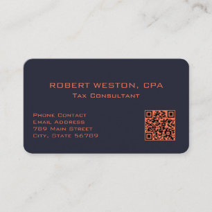 Modern Tax Specialist Accountant Editable QR Code Business Card