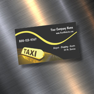 Modern Taxi Magnetic Business Cards