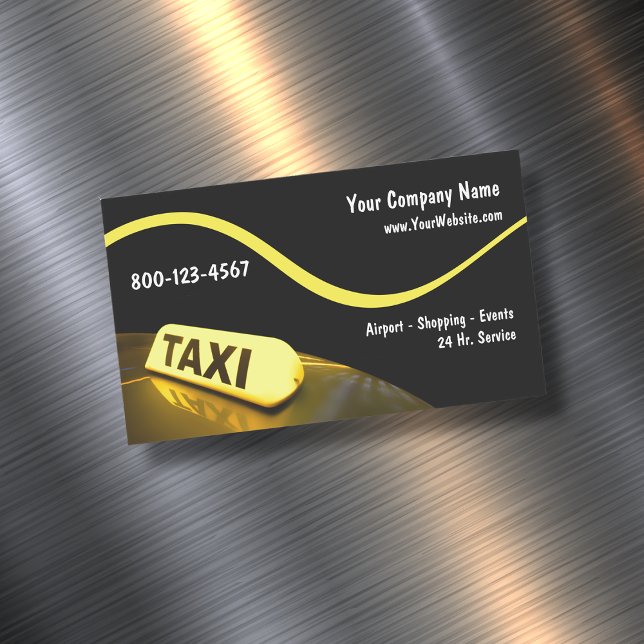 Modern Taxi Magnetic Business Cards (Creator Uploaded)