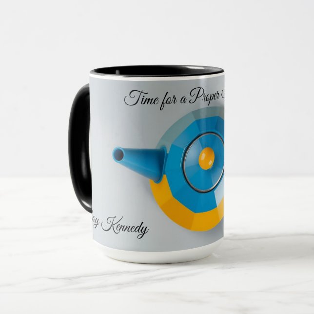 Modern Tea Ritual Proper Sit Down Custom Mug (Front Left)