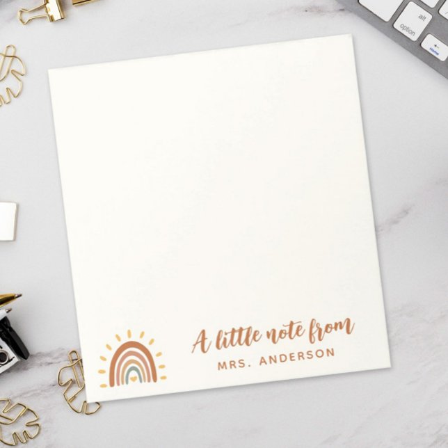 Modern Teacher Custom Name Boho Rainbow Sun Card (Creator Uploaded)