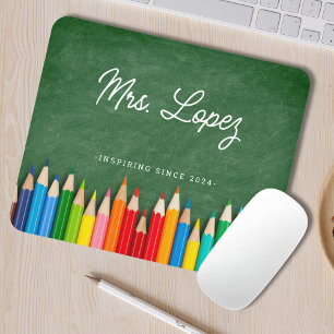Modern Teacher Script Classroom Mouse Pad