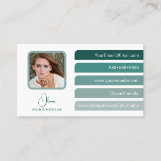 Modern Teal  5 Colour Tabs Social  Business Card