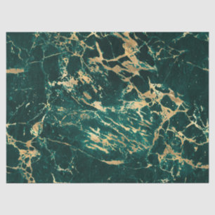 Modern Teal and Gold Marble Pattern Tissue Paper
